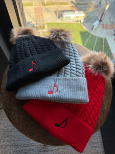 Pom Music Note Beanie