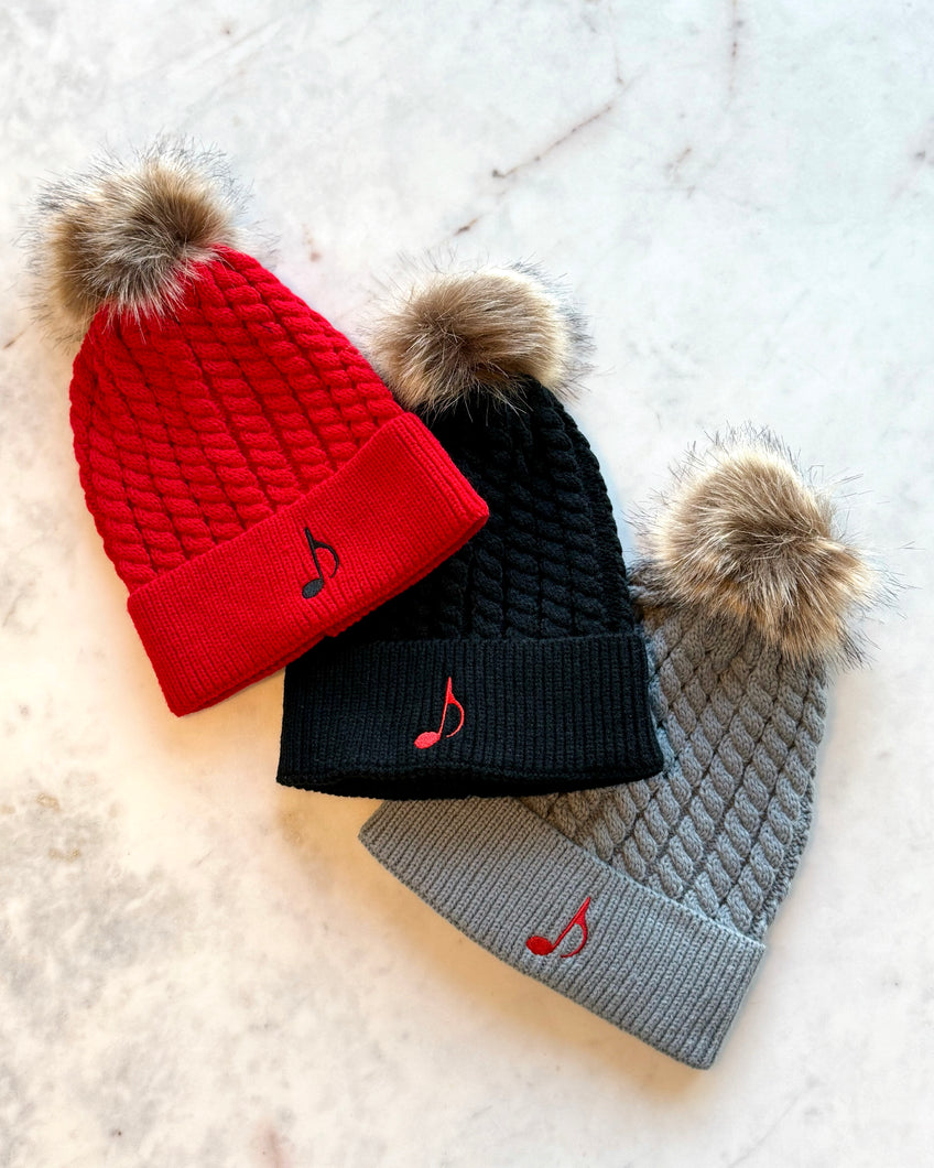 Pom Music Note Beanie