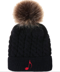 Pom Music Note Beanie